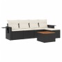 6-teiliges Gartensofa-Set und schwarze synthetische Rattankissen von , Modulare Sofas für den Außenbereich - Ref: Foro24-3224...