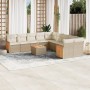 11-teiliges Gartensofa-Set mit beigen synthetischen Rattankissen von , Gartensets - Ref: Foro24-3228039, Preis: 818,99 €, Rab...