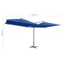 Azure blue steel pole double garden umbrella 250x250 cm by vidaXL, Umbrellas - Ref: Foro24-47327, Price: 135,99 €, Discount: %