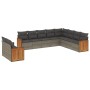 10-teiliges Gartensofa-Set mit grauen synthetischen Rattankissen von , Gartensets - Ref: Foro24-3227796, Preis: 697,24 €, Rab...