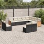 Garden sofa and cushion set 12 pieces black synthetic rattan by , Garden sets - Ref: Foro24-3228149, Price: 698,05 €, Discoun...