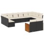 Gartensofa- und Kissenset 12-teilig aus schwarzem synthetischem Rattan von , Gartensets - Ref: Foro24-3228121, Preis: 710,38 ...