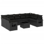 Set de sofás de jardín 10 pzas cojines ratán sintético negro de , Conjuntos de jardín - Ref: Foro24-3252942, Precio: 737,74 €...