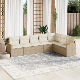 7-teiliges Gartensofa-Set und beige synthetische Rattankissen von , Gartensets - Ref: Foro24-3258432, Preis: 552,70 €, Rabatt: %