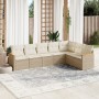 Set sofás de jardín 7 piezas y cojines ratán sintético beige de , Conjuntos de jardín - Ref: Foro24-3258432, Precio: 579,24 €...