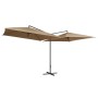 Double umbrella with gray taupe steel pole 250x250 cm by vidaXL, Umbrellas - Ref: Foro24-47323, Price: 129,05 €, Discount: %