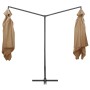 Sombrilla doble con palo de acero gris taupe 250x250 cm de vidaXL, Sombrillas - Ref: Foro24-47323, Precio: 129,05 €, Descuent...