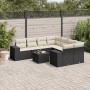 8-teiliges Gartensofa-Set und schwarze synthetische Rattankissen von , Modulare Sofas für den Außenbereich - Ref: Foro24-3222...