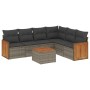 7-teiliges Gartensofa-Set mit grauen PE-Rattan-Kissen von , Gartensets - Ref: Foro24-3227691, Preis: 465,95 €, Rabatt: %