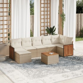 Gartensofa-Set mit beigen Kissen 8 Stück PE-Rattan von , Gartensets - Ref: Foro24-3227878, Preis: 583,33 €, Rabatt: %