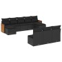 Set de sofás de jardín 10 pzas cojines ratán sintético negro de , Conjuntos de jardín - Ref: Foro24-3228064, Precio: 572,09 €...