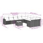 11-teiliges Gartensofa-Set und schwarze synthetische Rattankissen von , Modulare Sofas für den Außenbereich - Ref: Foro24-325...