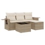 Garden sofa set with cushions 4 pieces beige synthetic rattan by , Garden sets - Ref: Foro24-3252405, Price: 336,71 €, Discou...