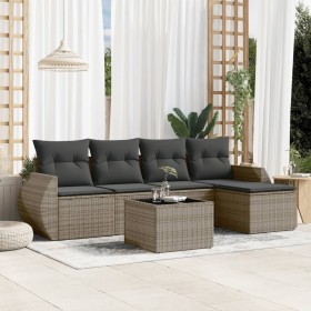 6-teiliges Gartenmöbel-Set und graue synthetische Rattankissen von , Gartensets - Ref: Foro24-3253637, Preis: 404,99 €, Rabat...