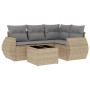 Gartensofa-Set mit Kissen, 5-teilig, beiges synthetisches Rattan von , Gartensets - Ref: Foro24-3253656, Preis: 384,99 €, Rab...