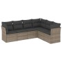 Set de muebles de jardín 6 pzas y cojines ratán sintético gris de , Conjuntos de jardín - Ref: Foro24-3249519, Precio: 373,99...