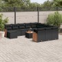 Garden sofa and cushion set 13 pieces black synthetic rattan by , Garden sets - Ref: Foro24-3228267, Price: 823,95 €, Discoun...