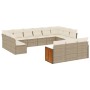 Set de sofás de jardín y cojines 13 pzas ratán sintético beige de , Conjuntos de jardín - Ref: Foro24-3228137, Precio: 1,00 €...