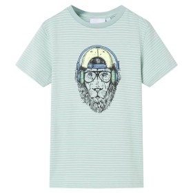 Camiseta infantil con rayas verde menta claro 116 de , Camisetas para niños - Ref: Foro24-12571, Precio: 7,99 €, Descuento: %