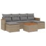 Set of 7-piece garden sofas and beige synthetic rattan cushions by , Garden sets - Ref: Foro24-3258629, Price: 453,00 €, Disc...