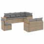 Garden sofa set with beige cushions, 8 pieces, PE rattan. by , Garden sets - Ref: Foro24-3258566, Price: 608,70 €, Discount: %