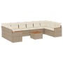 Set de sofás de jardín 11pzas con cojines ratán sintético beige de , Conjuntos de jardín - Ref: Foro24-3258733, Precio: 770,5...