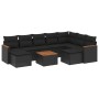 Set de sofás de jardín 10 pzas cojines ratán sintético negro de , Conjuntos de jardín - Ref: Foro24-3258947, Precio: 638,34 €...