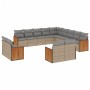 Set Gartensofas mit Kissen 13 Stück synthetisches Rattan beige von , Gartensets - Ref: Foro24-3260610, Preis: 1,00 €, Rabatt: %