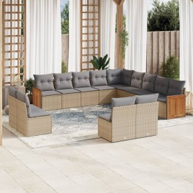 Set Gartensofas mit Kissen 13 Stück synthetisches Rattan beige von , Gartensets - Ref: Foro24-3260568, Preis: 866,37 €, Rabat...