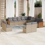 Garden set with 13-piece synthetic rattan beige cushions. by , Garden sets - Ref: Foro24-3260568, Price: 866,37 €, Discount: %