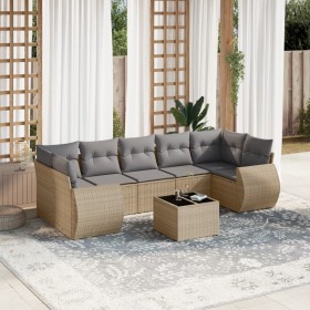 Garden sofa set with beige cushions, 8 pieces, PE rattan. by , Garden sets - Ref: Foro24-3221138, Price: 608,73 €, Discount: %