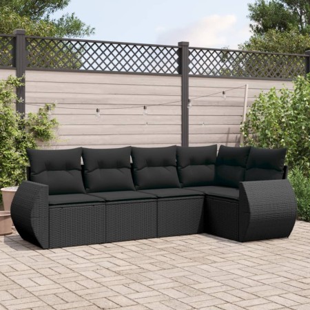 5-teiliges Gartenmöbel-Set und Kissen aus synthetischem Rattan schwarz von , Gartensets - Ref: Foro24-3221324, Preis: 351,42 ...