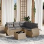 Garden sofa set with 6-piece synthetic rattan beige cushions by , Garden sets - Ref: Foro24-3221358, Price: 450,06 €, Discoun...