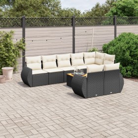 Set aus 8-teiligen Gartensofas und Kissen Kunstrattan schwarz von , Gartensets - Ref: Foro24-3225090, Preis: 646,29 €, Rabatt: %