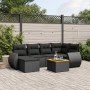 7-teiliges Garten-Esszimmerset und Kissen synthetisches Rattan schwarz von , Gartensets - Ref: Foro24-3225103, Preis: 437,85 ...