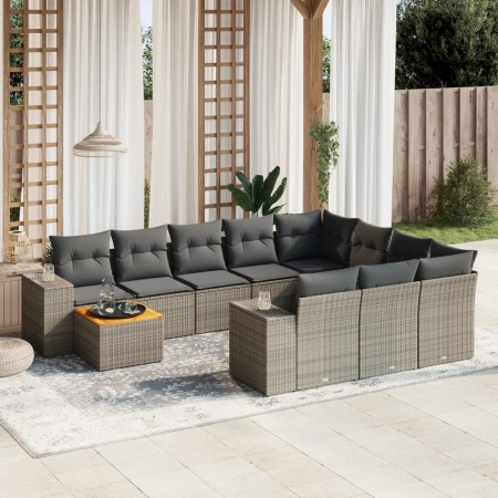 Set von 11-teiligen Gartensofas mit beigen Kissen aus synthetischem Rattan von , Gartensets - Ref: Foro24-3225632, Preis: 763...