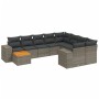 Set von 11-teiligen Gartensofas mit beigen Kissen aus synthetischem Rattan von , Gartensets - Ref: Foro24-3225632, Preis: 763...