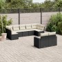 Set aus 8-teiligen Gartensofas und Kissen Kunstrattan schwarz von , Gartensets - Ref: Foro24-3219406, Preis: 553,19 €, Rabatt: %