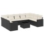 Set de sofás de jardín 10 pzas cojines ratán sintético negro de , Conjuntos de jardín - Ref: Foro24-3219396, Precio: 625,90 €...