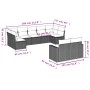 Set aus 8-teiligen Gartensofas und Kissen Kunstrattan schwarz von , Gartensets - Ref: Foro24-3219406, Preis: 553,19 €, Rabatt: %