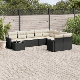 Set Gartensofas 10 Stück Kissen synthetisches Rattan schwarz von , Gartensets - Ref: Foro24-3219446, Preis: 619,79 €, Rabatt: %