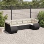 7-teiliges Garten-Esszimmerset und Kissen synthetisches Rattan schwarz von , Modulare Sofas für den Außenbereich - Ref: Foro2...