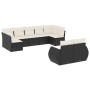 Set aus 8-teiligen Gartensofas und Kissen Kunstrattan schwarz von , Modulare Sofas für den Außenbereich - Ref: Foro24-3221815...