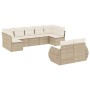 Set de sofás de jardín 9 pzas con cojines ratán sintético beige de , Sofás modulares de exterior - Ref: Foro24-3221817, Preci...