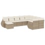 Set Gartensofas mit beigen Kissen 10 Stück synthetisches Rattan von , Modulare Sofas für den Außenbereich - Ref: Foro24-32218...