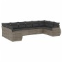 Set de sofás de jardín 10 pzas con cojines ratán sintético gris de , Sofás modulares de exterior - Ref: Foro24-3221869, Preci...