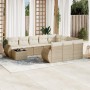 Set de sofás de jardín 11pzas con cojines ratán sintético beige de , Sofás modulares de exterior - Ref: Foro24-3221927, Preci...