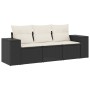 Set Gartensofas mit Kissen 3 Stück synthetisches Rattan schwarz von , Modulare Sofas für den Außenbereich - Ref: Foro24-32222...