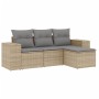 Set Gartensofas mit Kissen 4 Stück synthetisches Rattan beige von , Modulare Sofas für den Außenbereich - Ref: Foro24-3222468...