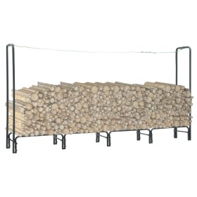 Anthracite grey steel firewood rack 240x35x120 cm by vidaXL, Firewood bags and holders - Ref: Foro24-286291, Price: 71,99 €, ...